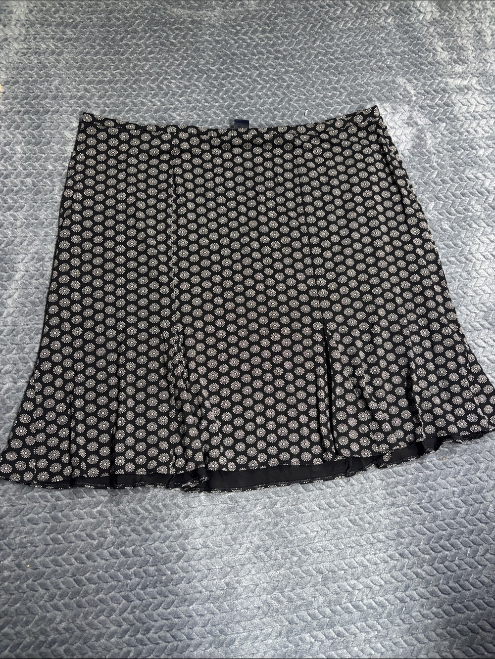 GAP Black Skirt with White Dot Medallion Print